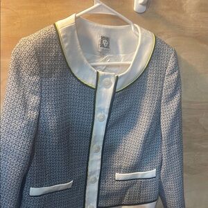 Anne Klein Women's Blue and White Tweed Jacket